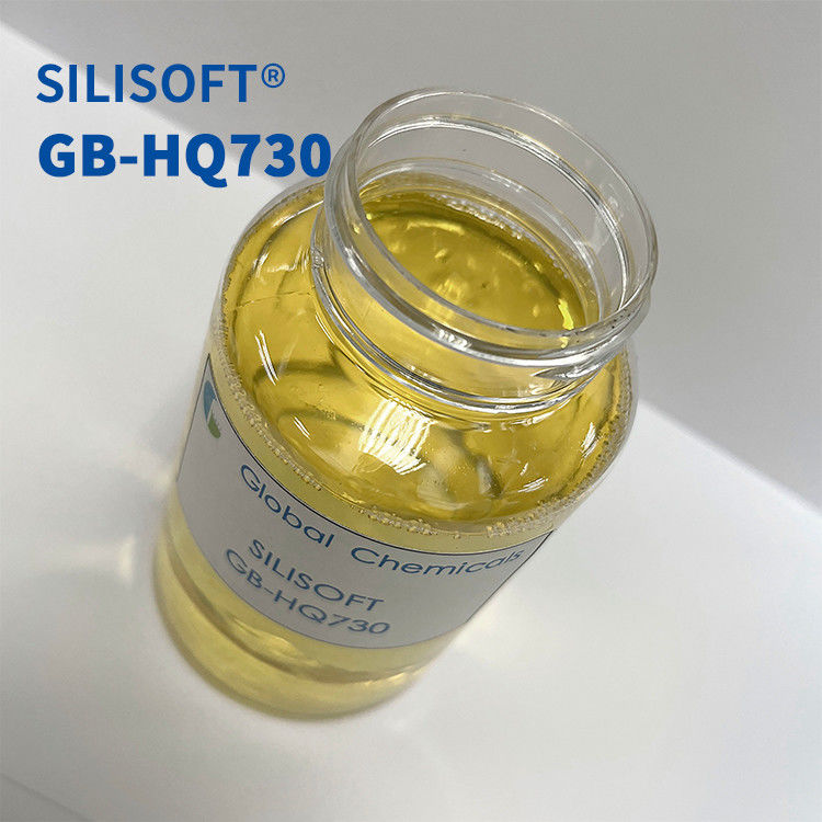 Σιλικόνη μετάξι SILISOFT GB-HQ730 Χρησιμοποιείται για την ομαλή και μαλακή τελική επεξεργασία φυσικών ινών, συνθετικών ινών και των συνδυασμών τους